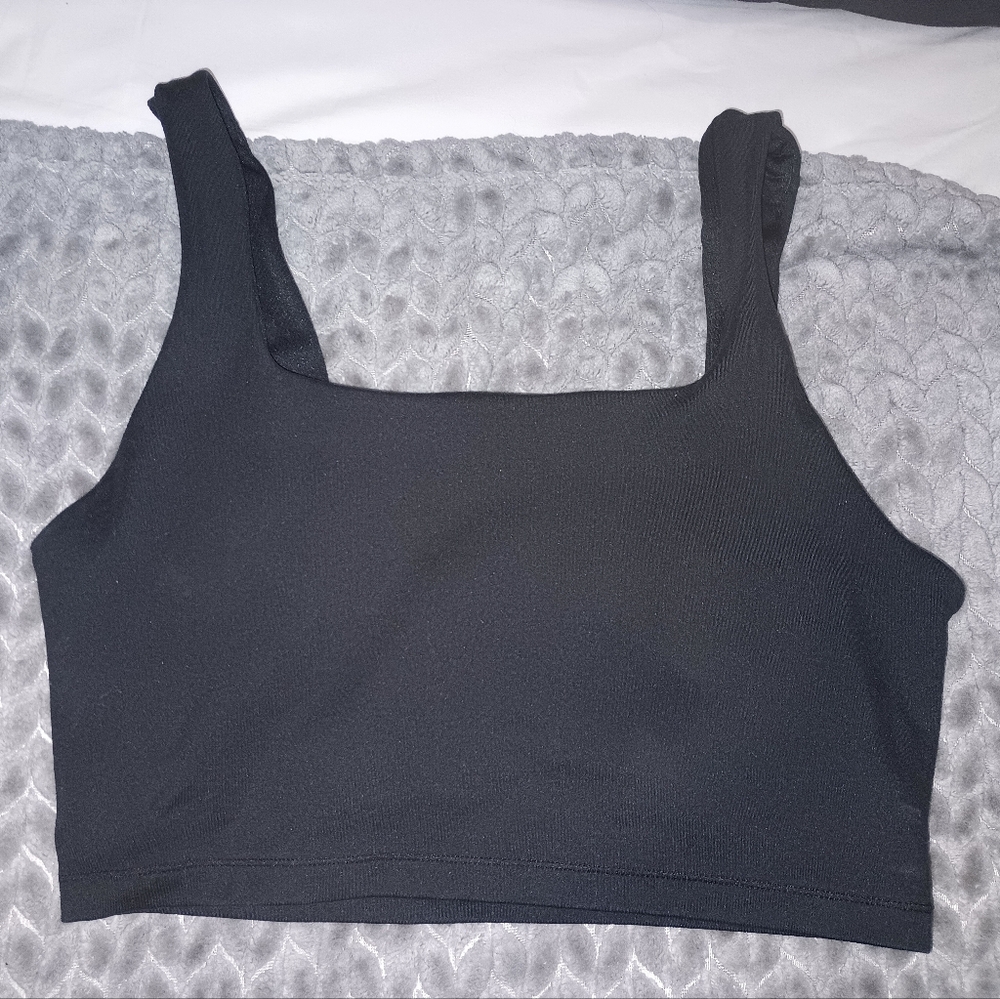 Athleta Black Longline Layered Sports Bra – Size Small